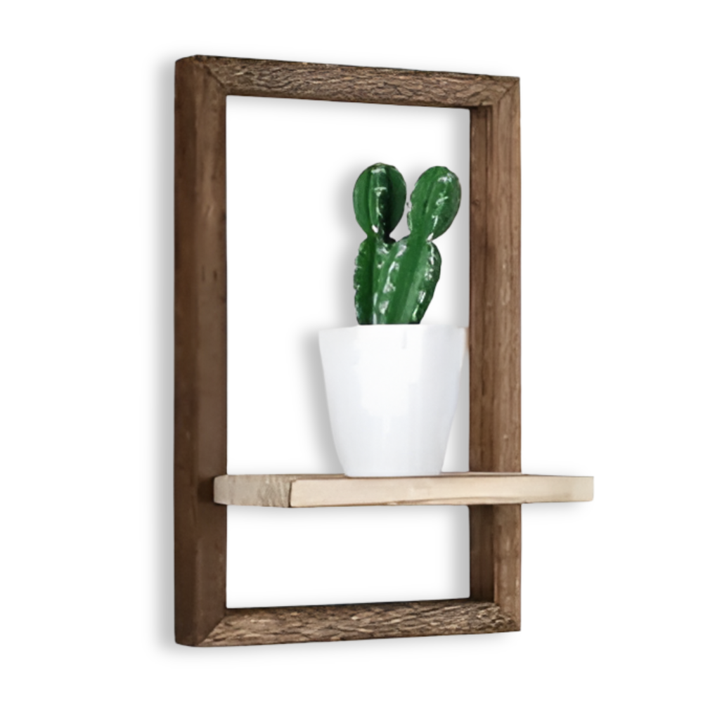 GeoFrame – Mensola in Legno Geometrica Moderna dal Design Fluttuante
