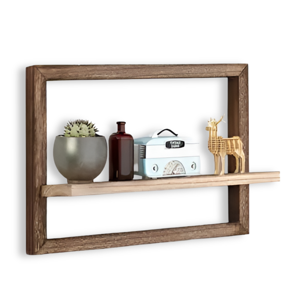 GeoFrame – Mensola in Legno Geometrica Moderna dal Design Fluttuante