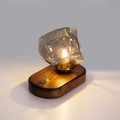 Isluna - Lampada da tavolo in vetro con design in pietra di ghiaccio – Illuminazione elegante per soggiorni e camere da letto