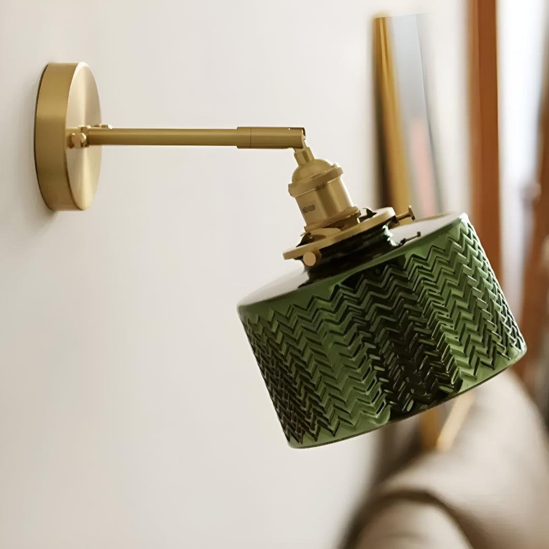 Lampada da Parete in Vetro con Paralume Regolabile per la Casa