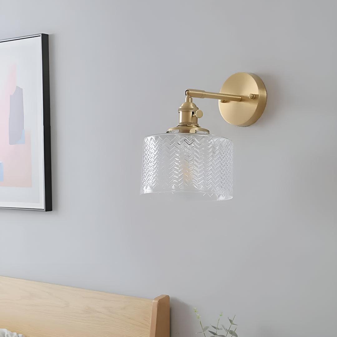 Lampada da Parete in Vetro con Paralume Regolabile per la Casa