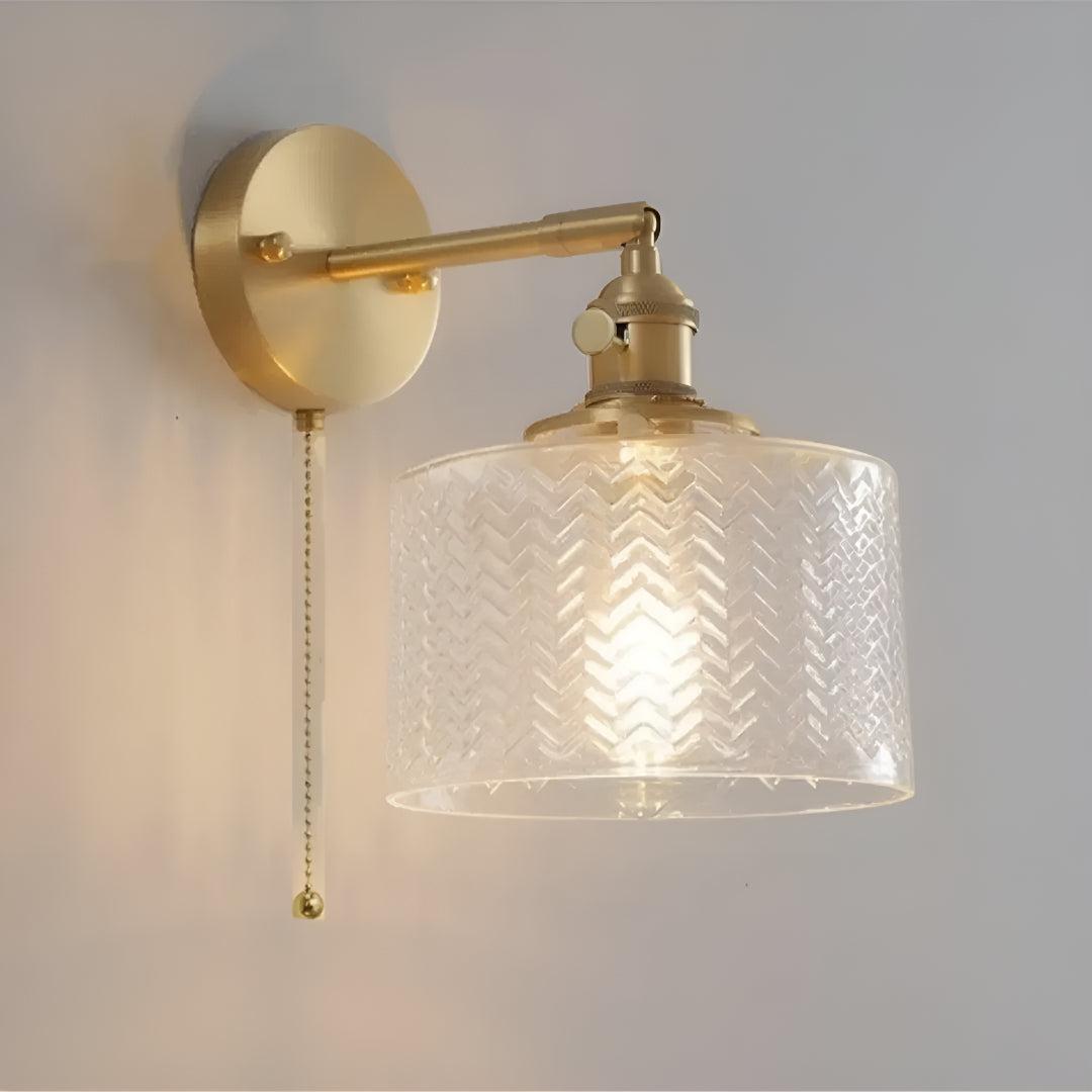 Lampada da Parete in Vetro con Paralume Regolabile per la Casa