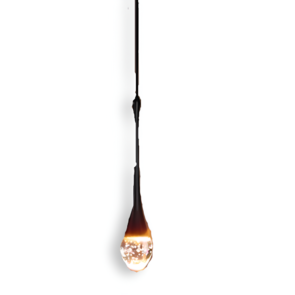 Rainelle – Lampada a sospensione in vetro cristallo nera e dorata con design a goccia