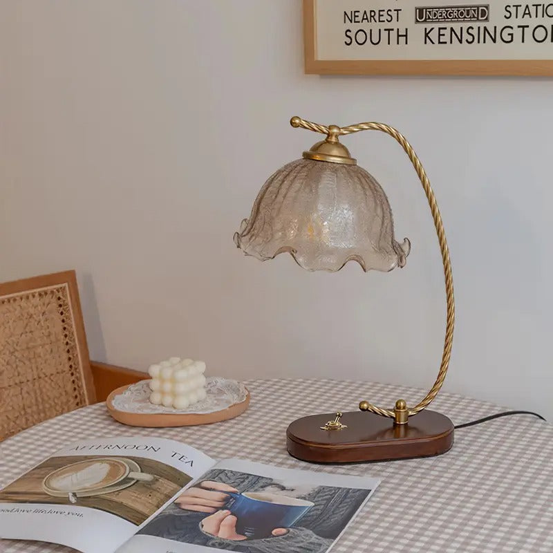 Lampada da Tavolo in Vetro per Camera da Letto
