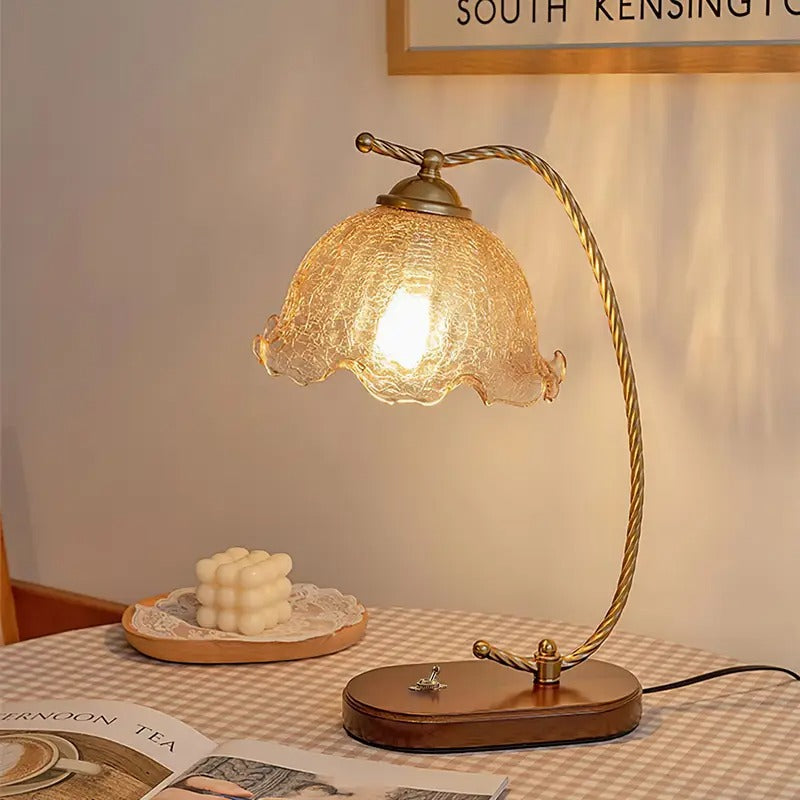 Lampada da Tavolo in Vetro per Camera da Letto