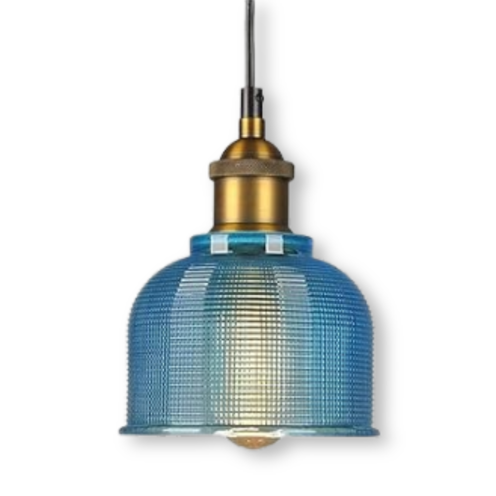 LuméBell – Lampada a Soffitto in Vetro Colorato Retro con Design Moderno