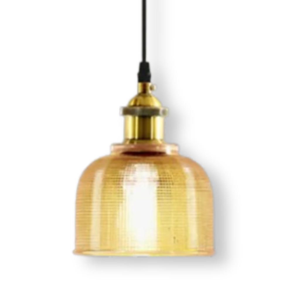 LuméBell – Lampada a Soffitto in Vetro Colorato Retro con Design Moderno