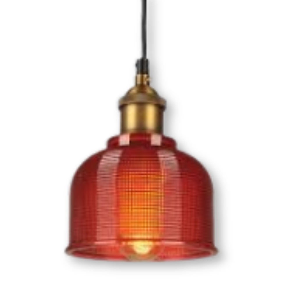 LuméBell – Lampada a Soffitto in Vetro Colorato Retro con Design Moderno