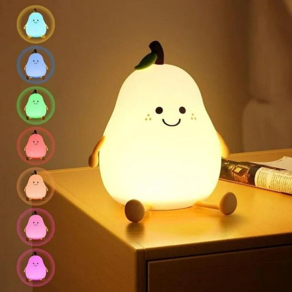 GlowPear Luce Notturna Ricaricabile in Silicone per Bambini