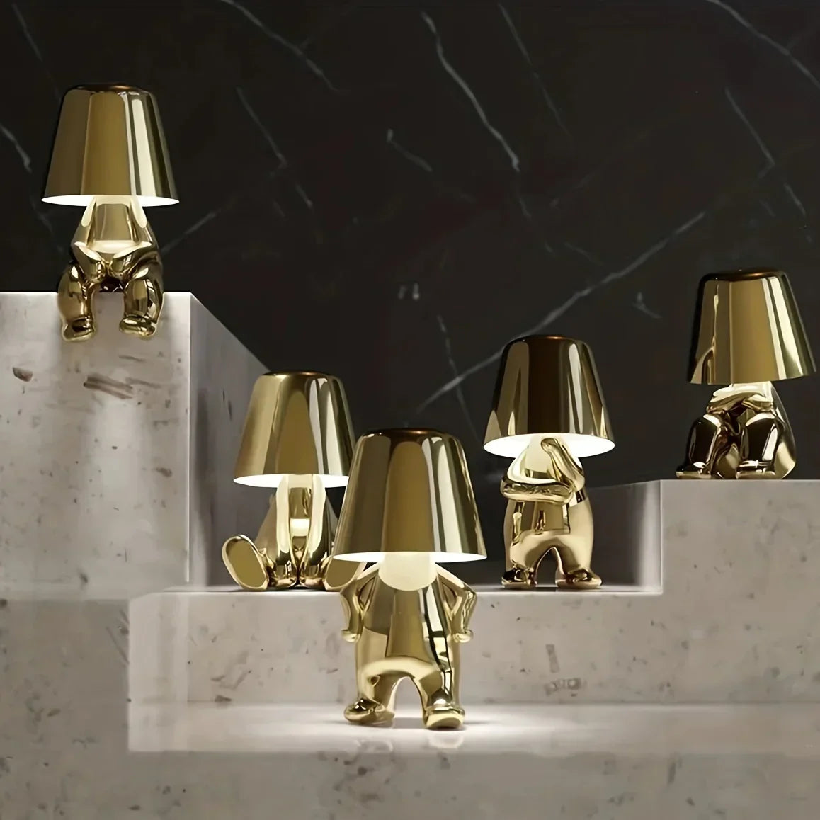 Moderna lampada da tavolo LED in design scultoreo – Lampada decorativa per soggiorno | Skanto