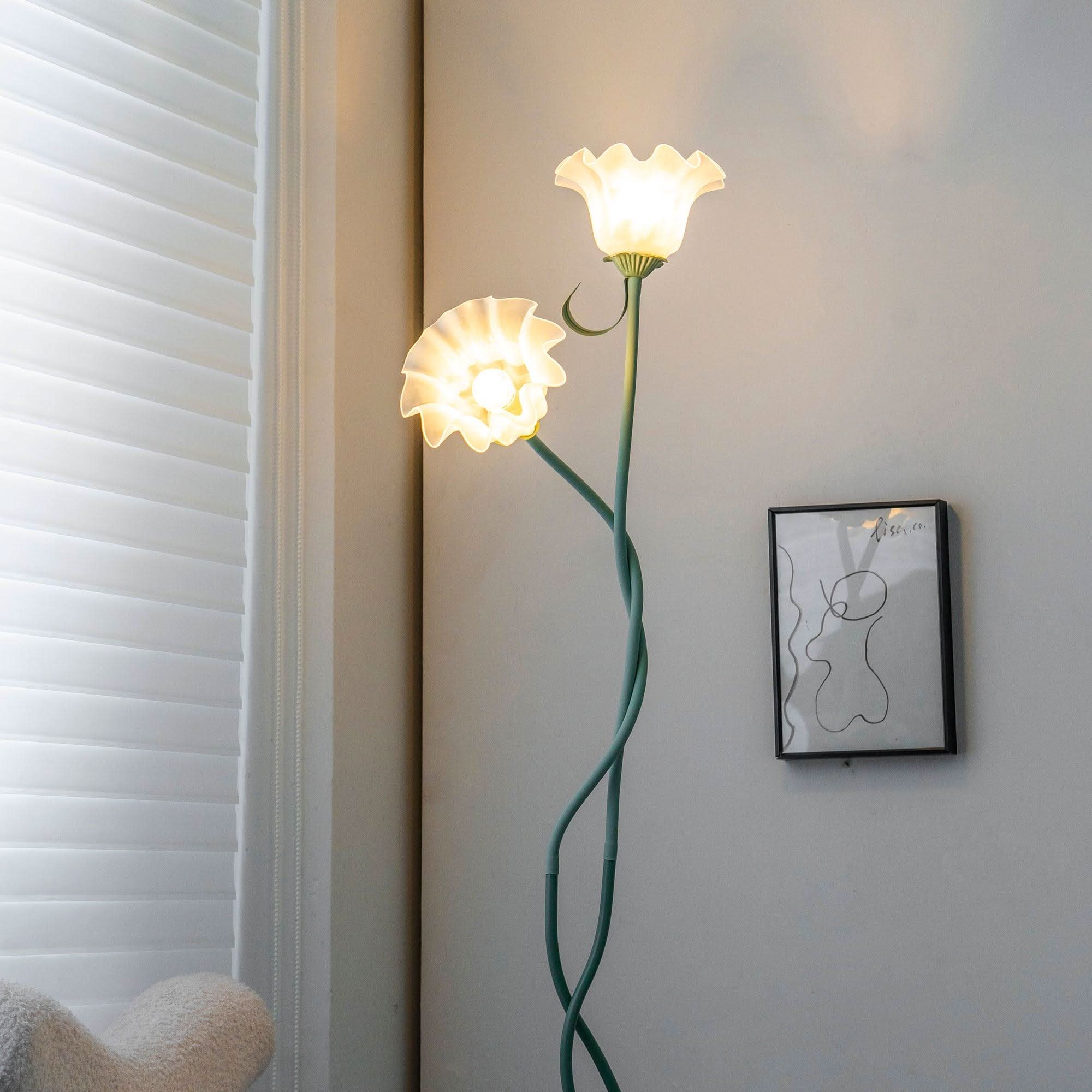 Lampada da Terra Calla con Finitura Verde Opaca