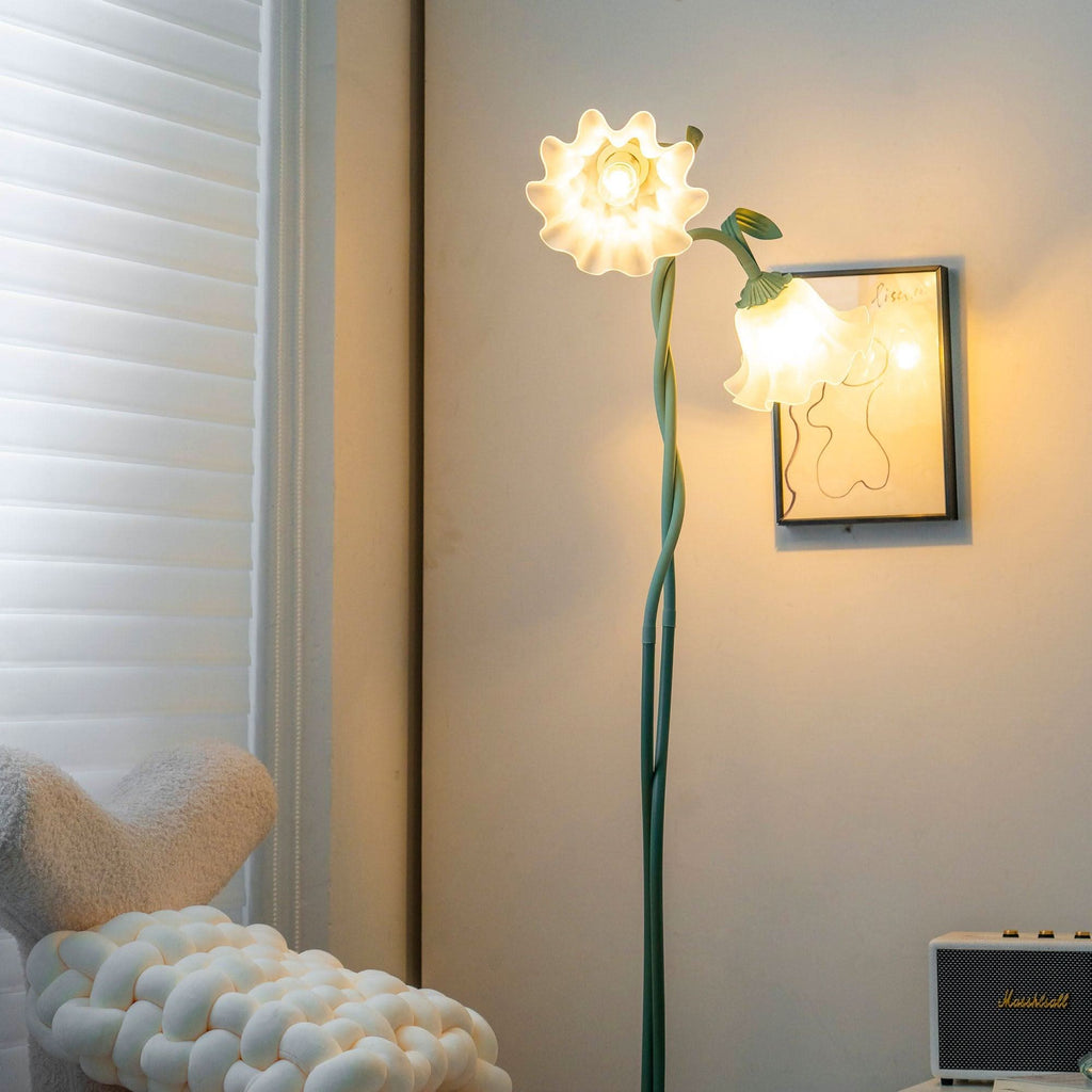 Lampada da Terra Calla con Finitura Verde Opaca