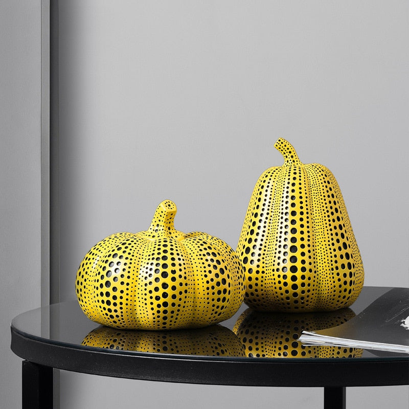 Sculture di zucche in stile Kusama Yayoi