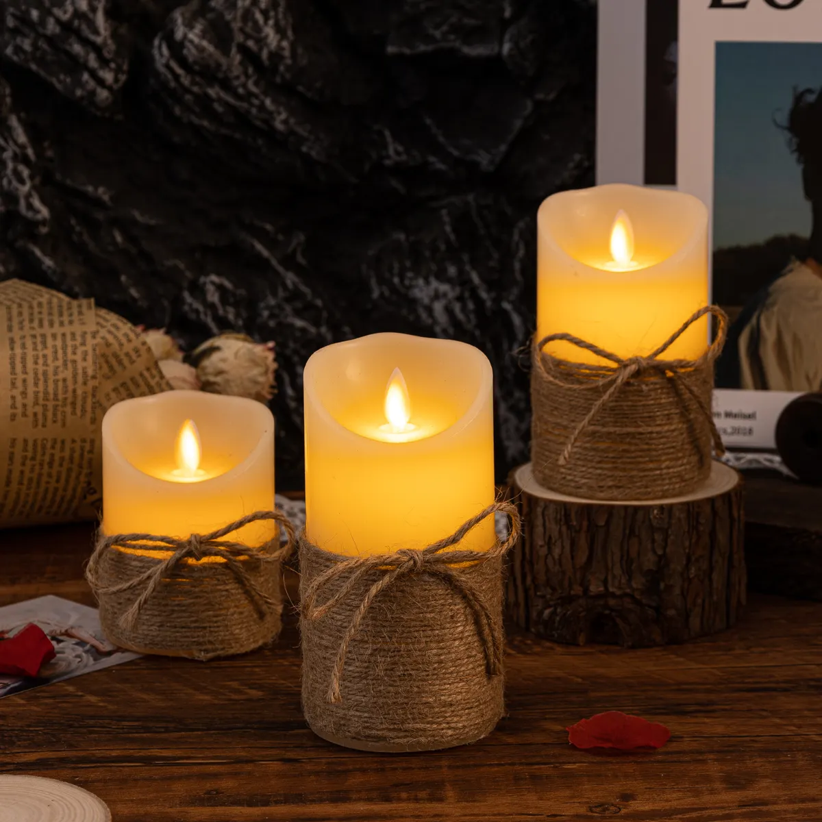 Autunno – Flamfri Ljus con Illuminazione Suggestiva