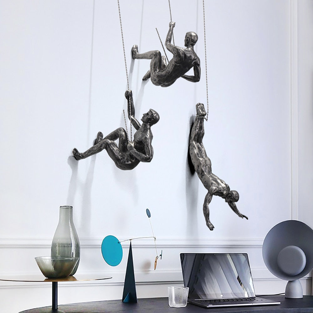 Scultura da parete ClimbArtis | Simbolo di forza e crescita | Realizzato a mano in resina e filo di ferro