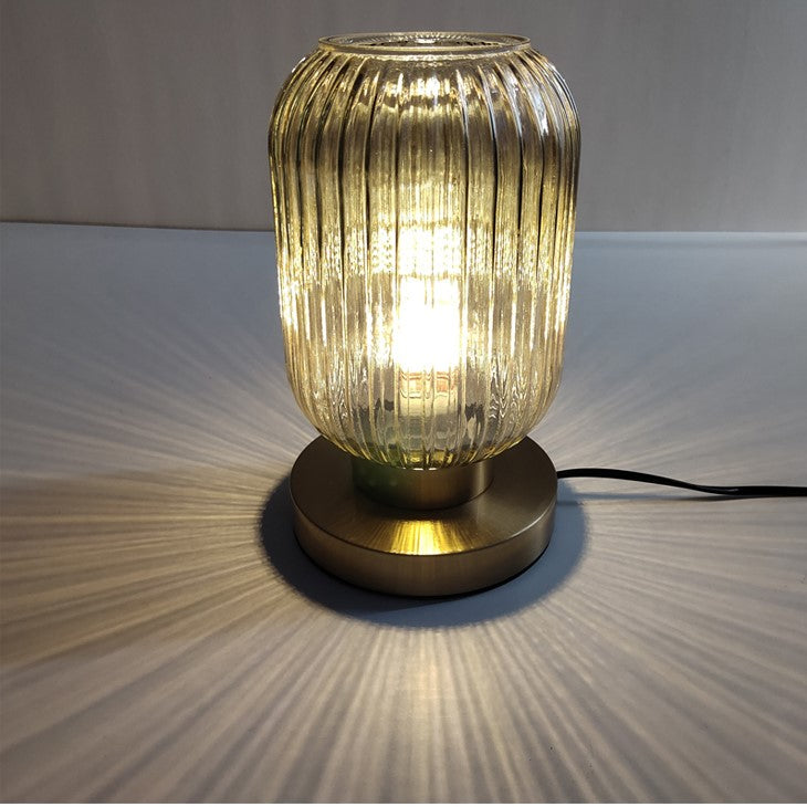 Lampada da Tavolo Scandinava in Vetro Ambra