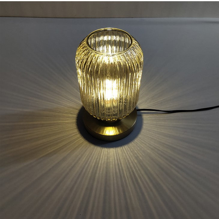 Lampada da Tavolo Scandinava in Vetro Ambra
