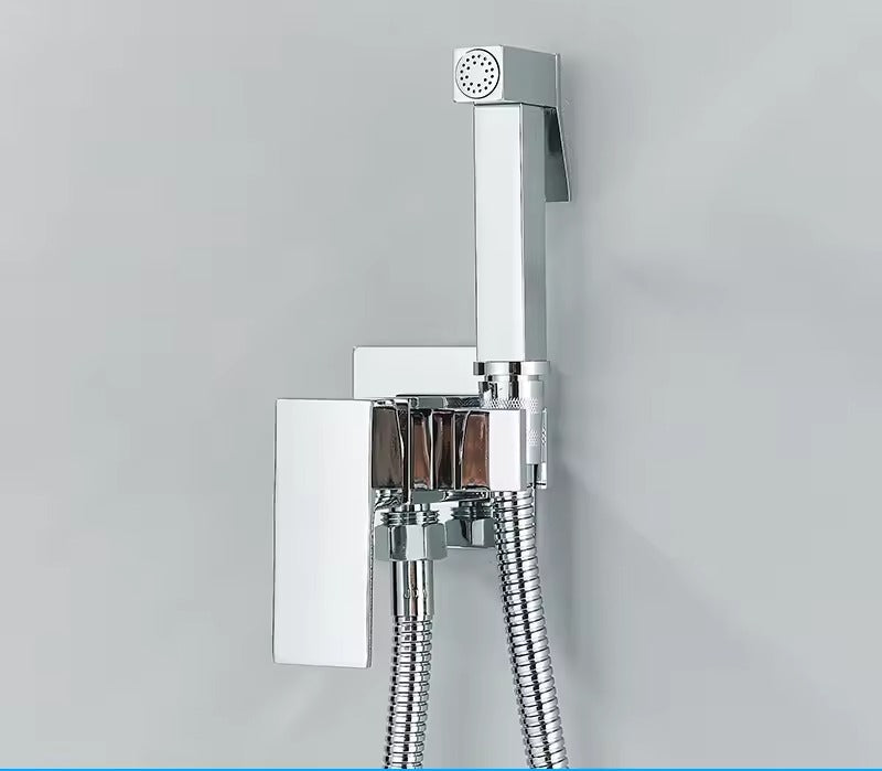 Rubinetto bidet doccia nero in ottone massiccio, doccia igienica, miscelatore acqua calda e fredda, rubinetto per uso musulmano