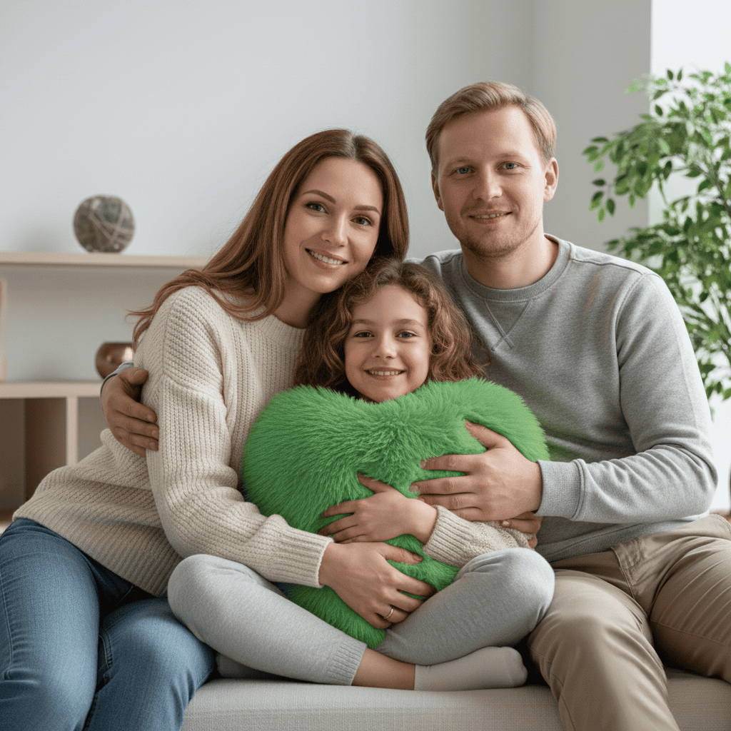 HUGNEST – Cuscino in pelliccia sintetica a forma di cuore per ambienti caldi e moderni