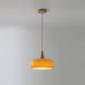 Lampada a sospensione in legno ambra