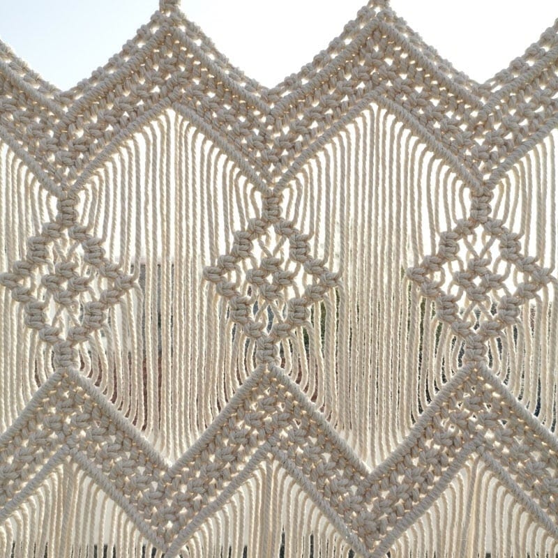 Tenda appesa in macramè tessuta a mano