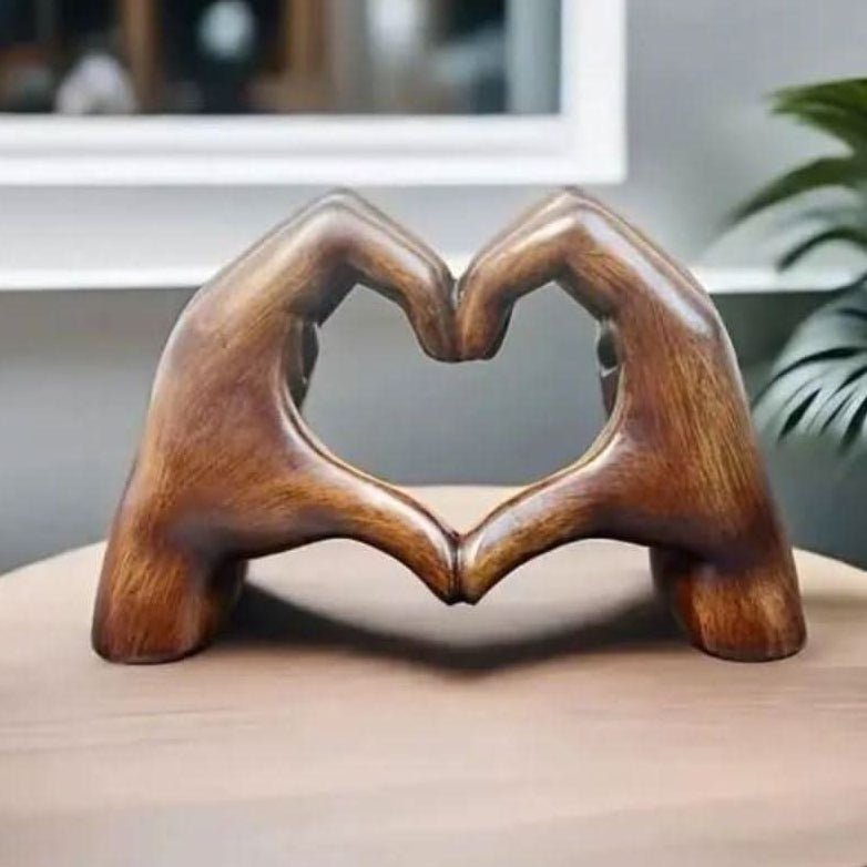 LOVESCULPT WOOD – Figura decorativa in legno fatta a mano per una casa piena d'amore