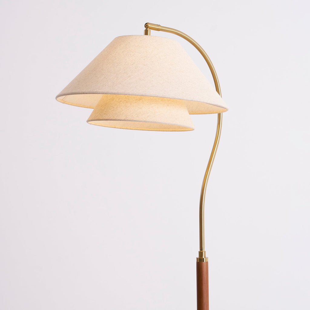 Silvara | Lampada da Terra Moderna con Design a Doppio Paralume in Tessuto per Ambienti Raffinati