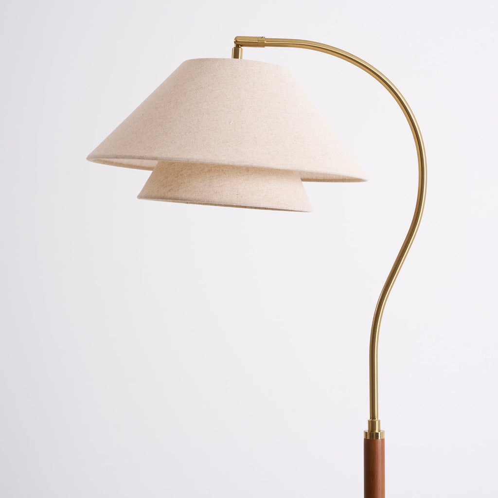 Silvara | Lampada da Terra Moderna con Design a Doppio Paralume in Tessuto per Ambienti Raffinati