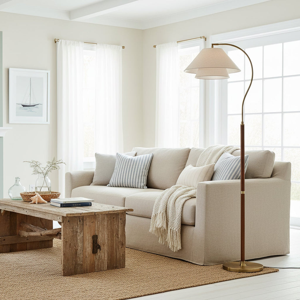 Silvara | Lampada da Terra Moderna con Design a Doppio Paralume in Tessuto per Ambienti Raffinati