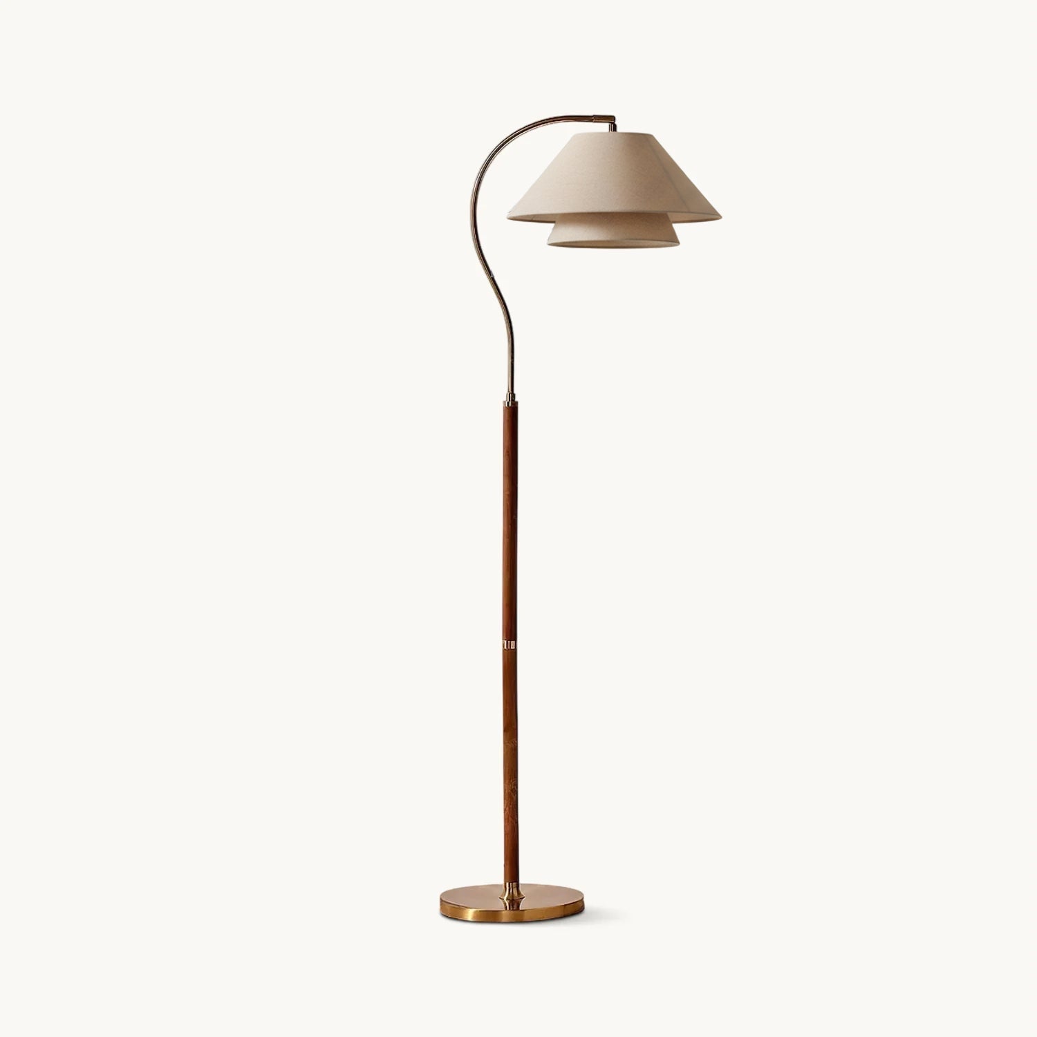 Silvara | Lampada da Terra Moderna con Design a Doppio Paralume in Tessuto per Ambienti Raffinati