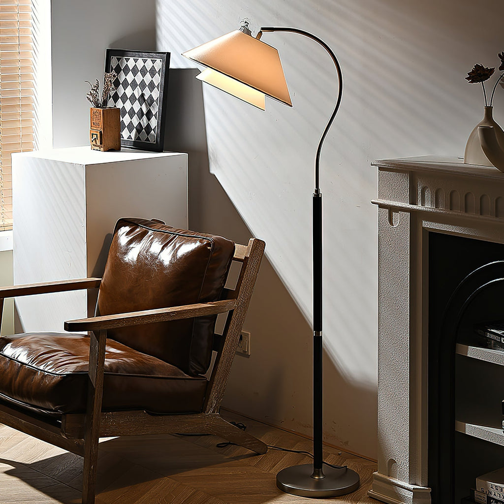 Silvara | Lampada da Terra Moderna con Design a Doppio Paralume in Tessuto per Ambienti Raffinati