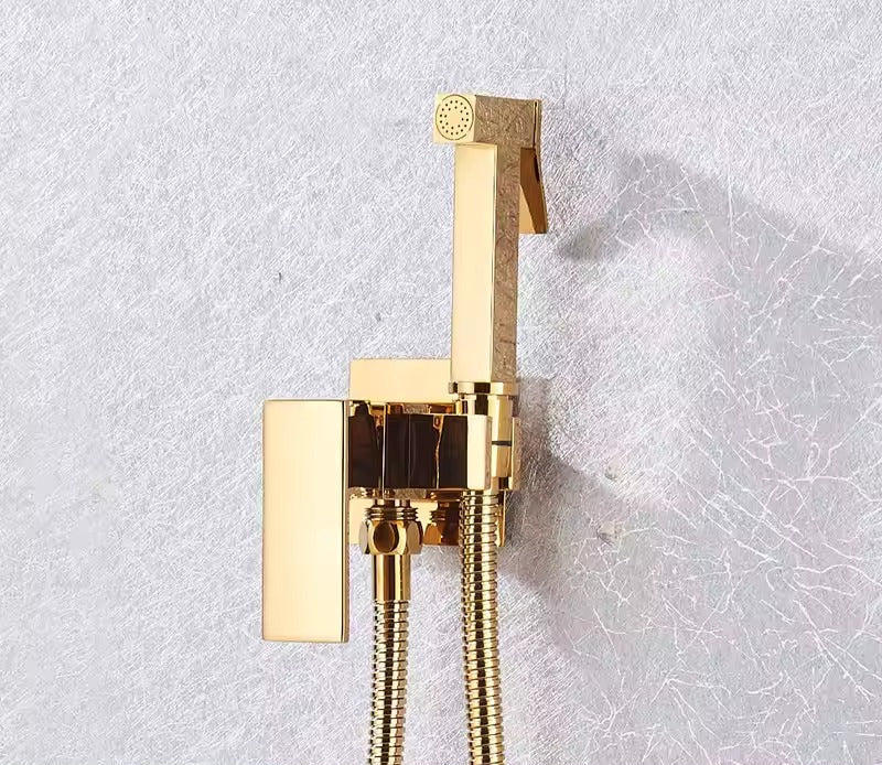 Rubinetto bidet doccia nero in ottone massiccio, doccia igienica, miscelatore acqua calda e fredda, rubinetto per uso musulmano