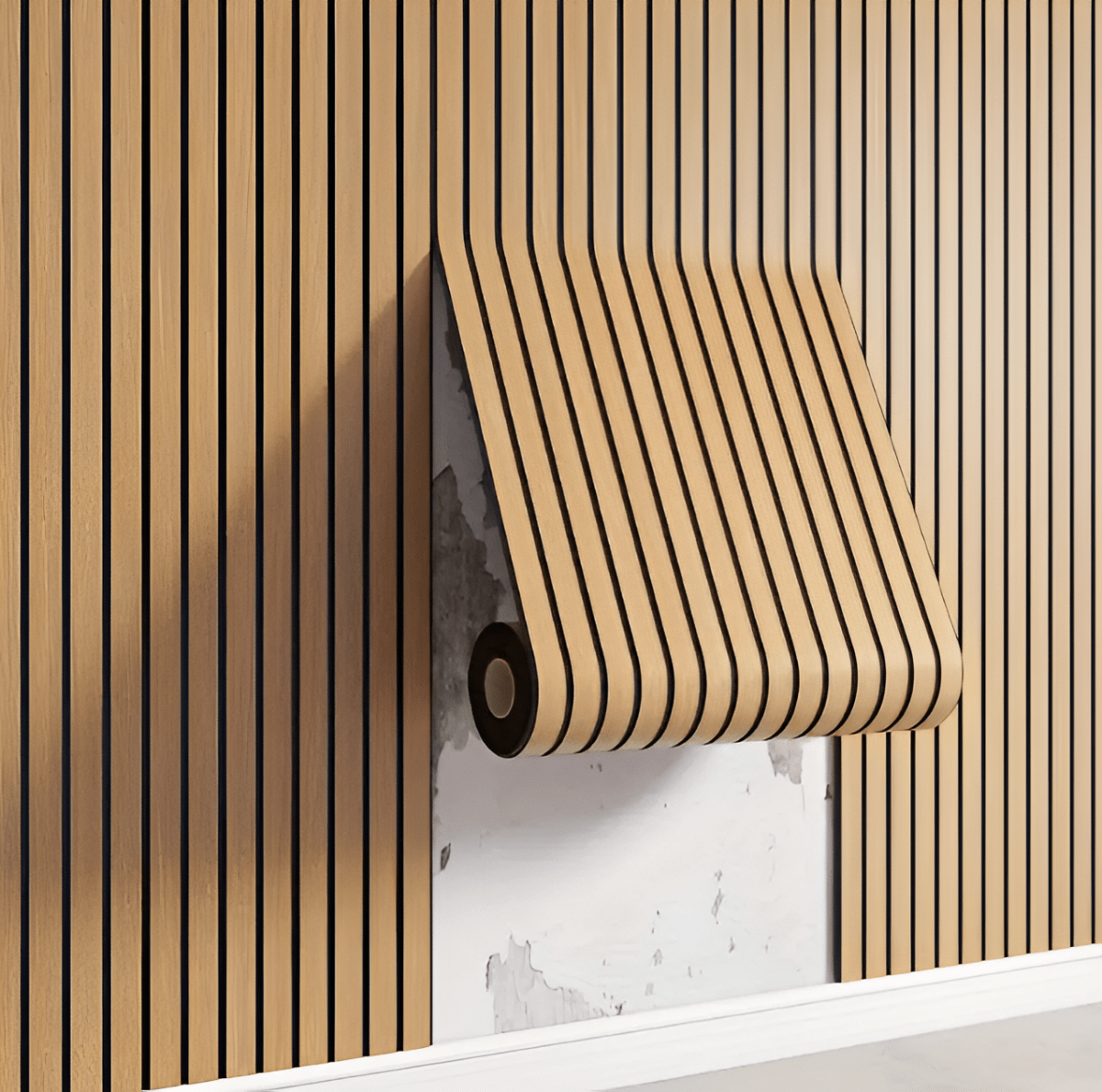 Pannelli in legno | Pannelli acustici 3D autoadesivi | Rivestimento murale moderno | WallVogue