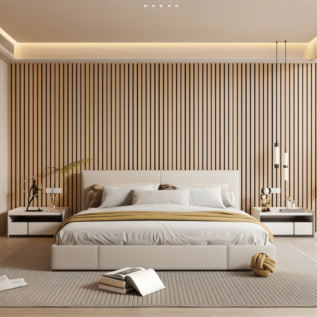 Pannelli in legno | Pannelli acustici 3D autoadesivi | Rivestimento murale moderno | WallVogue