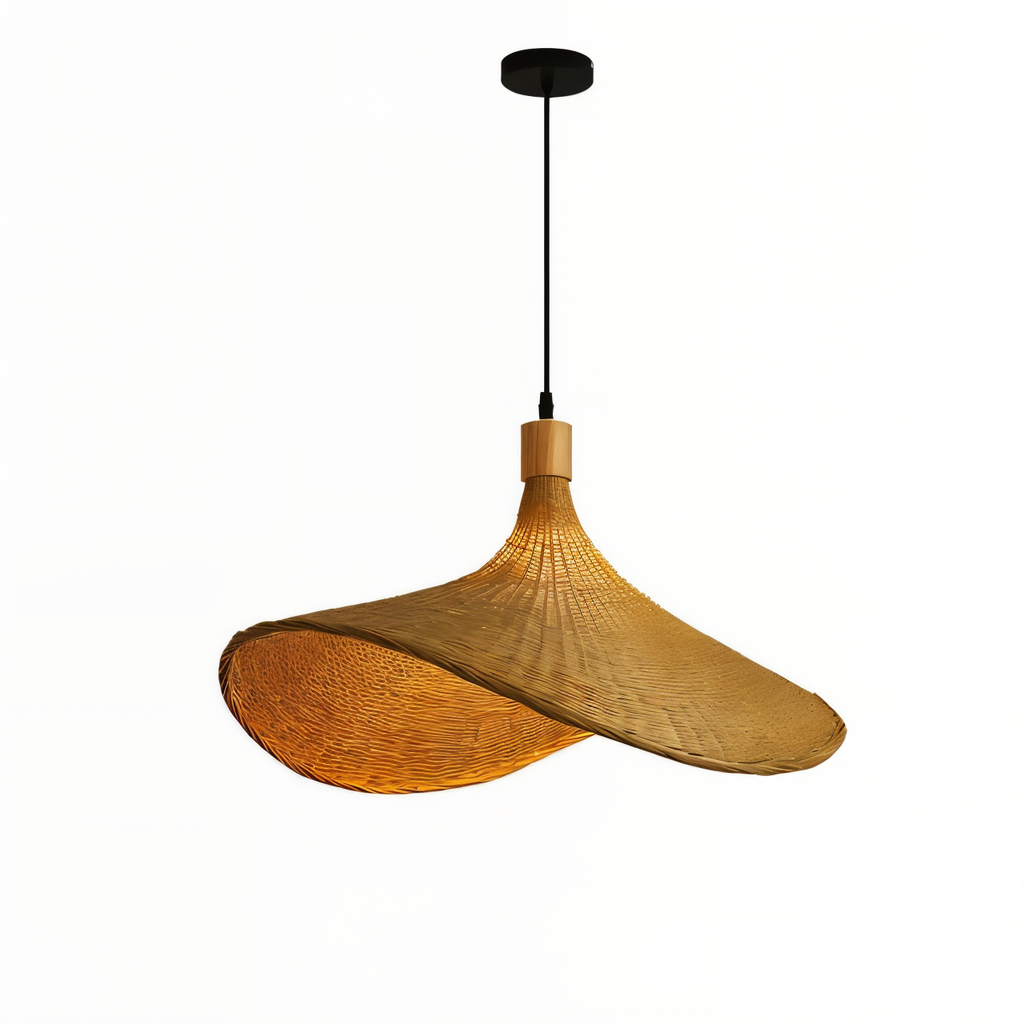 BambWicker – Lampada a Sospensione in Rattan Fatta a Mano in Bambù Naturale