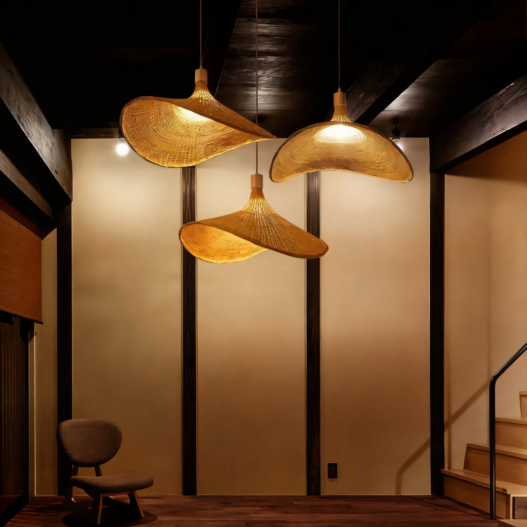 BambWicker – Lampada a Sospensione in Rattan Fatta a Mano in Bambù Naturale