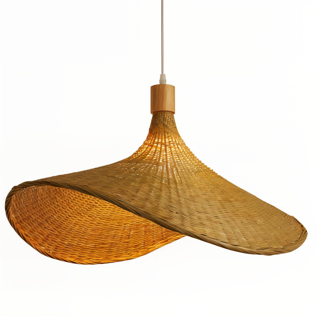 BambWicker – Lampada a Sospensione in Rattan Fatta a Mano in Bambù Naturale