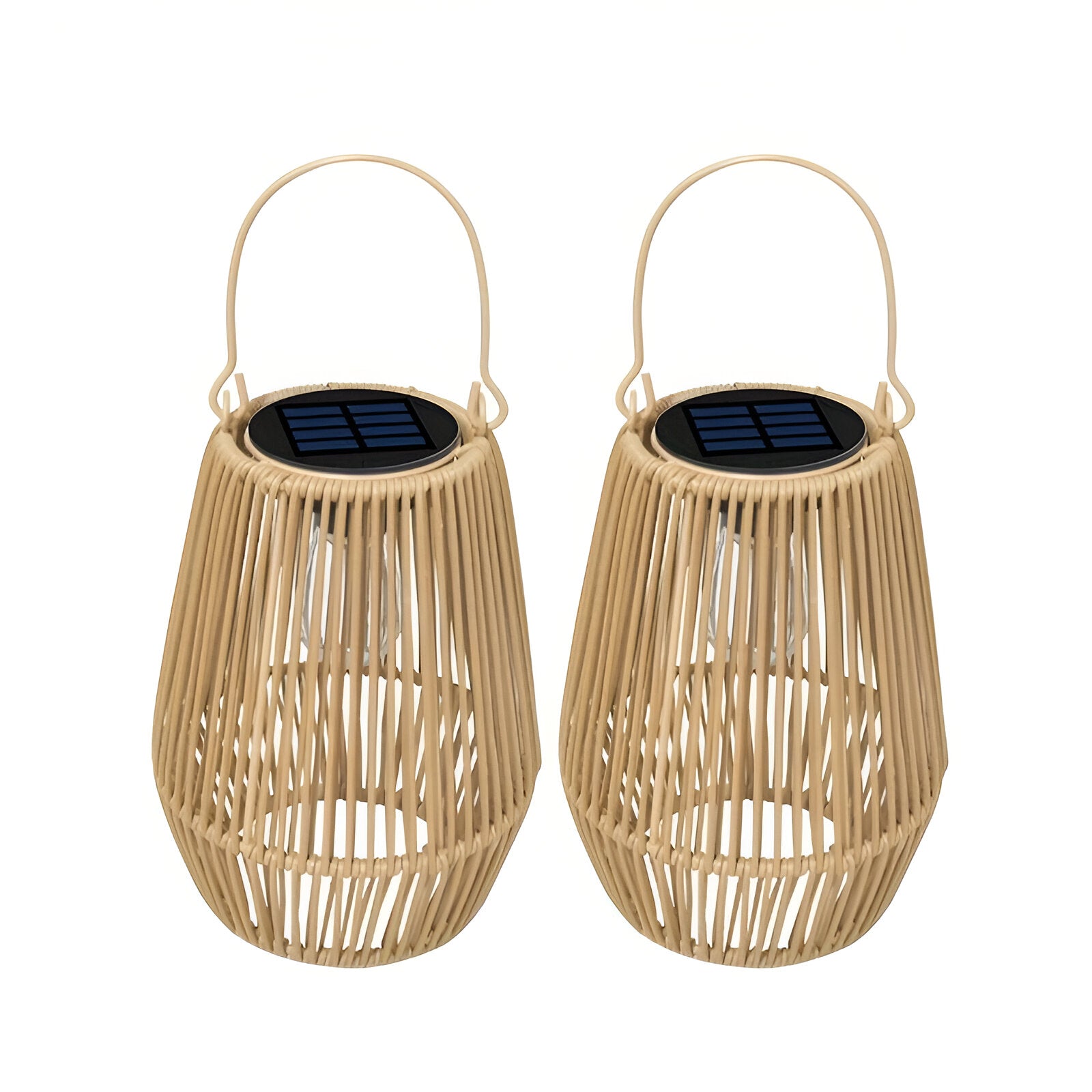 Lampada in Rattan Intrecciato SolVävd – Lampada a Sospensione a Energia Solare in Design di Bambù Intrecciato a Mano