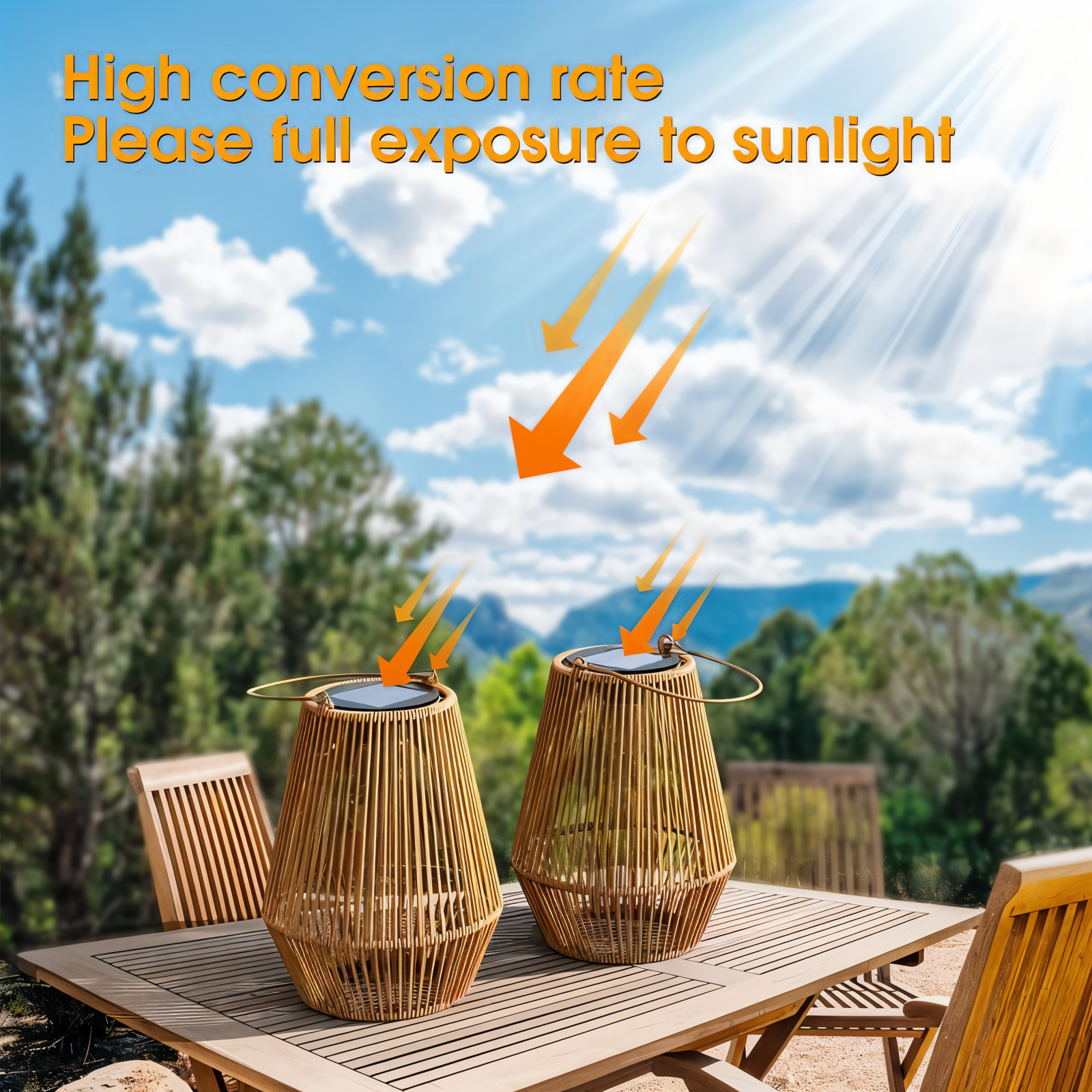 Lampada in Rattan Intrecciato SolVävd – Lampada a Sospensione a Energia Solare in Design di Bambù Intrecciato a Mano