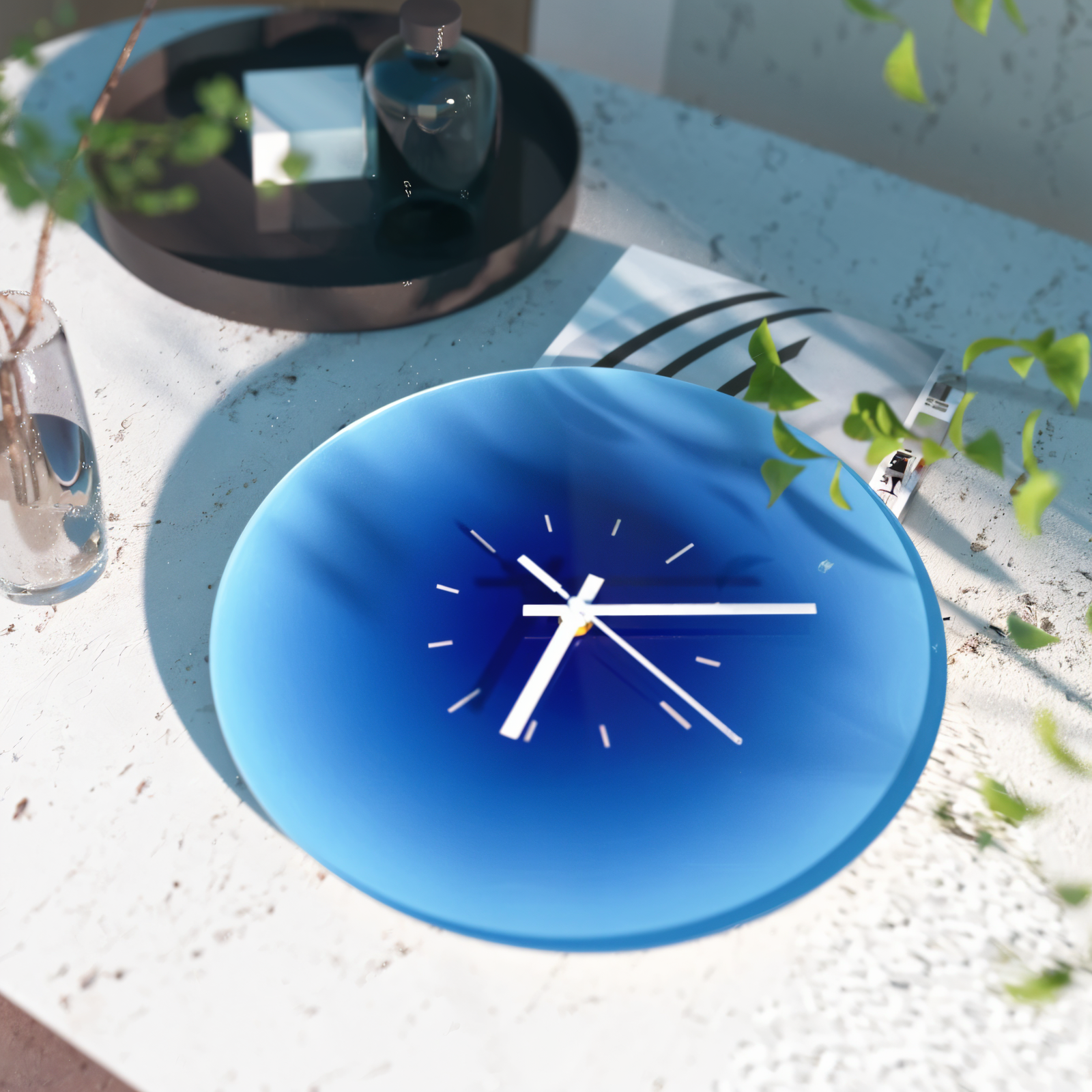 AuraSun Glow – Orologio da parete in vetro colorato senza ticchettio