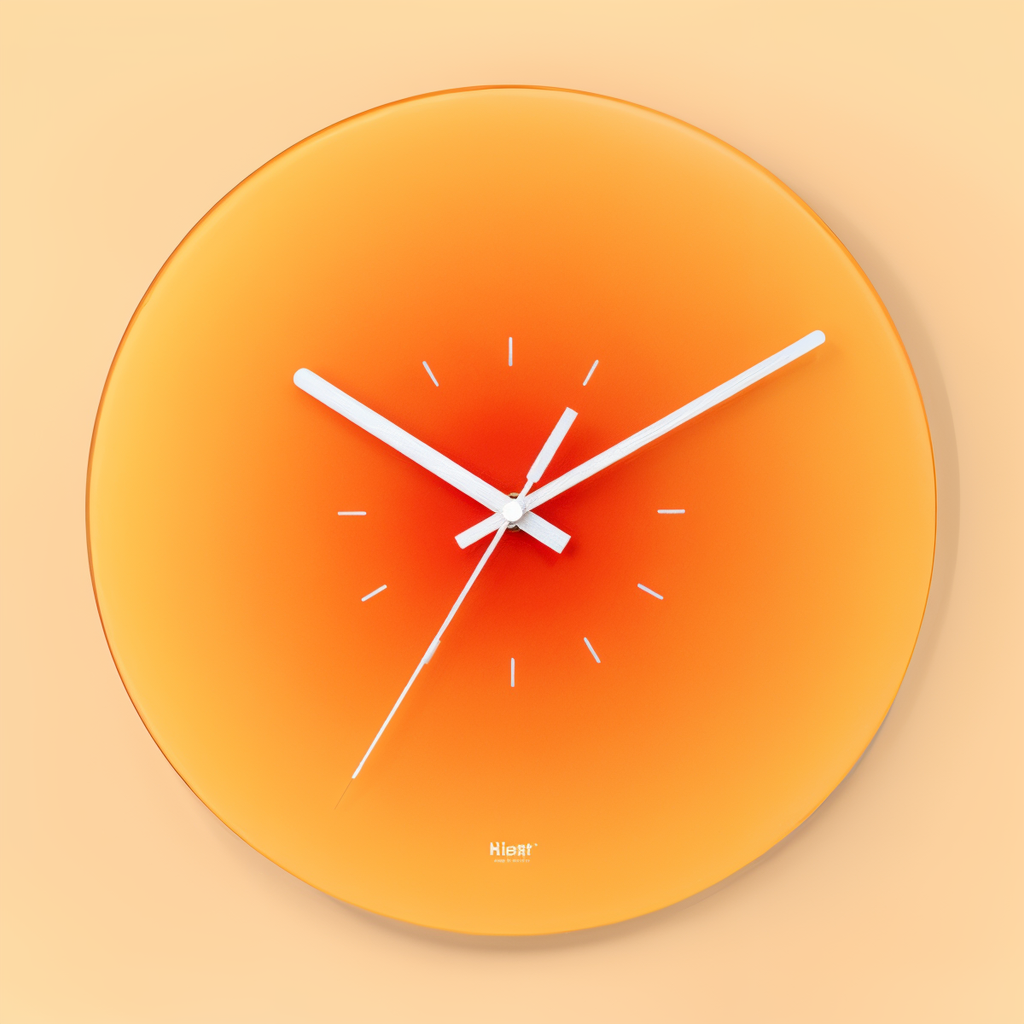 AuraSun Glow – Orologio da parete in vetro colorato senza ticchettio
