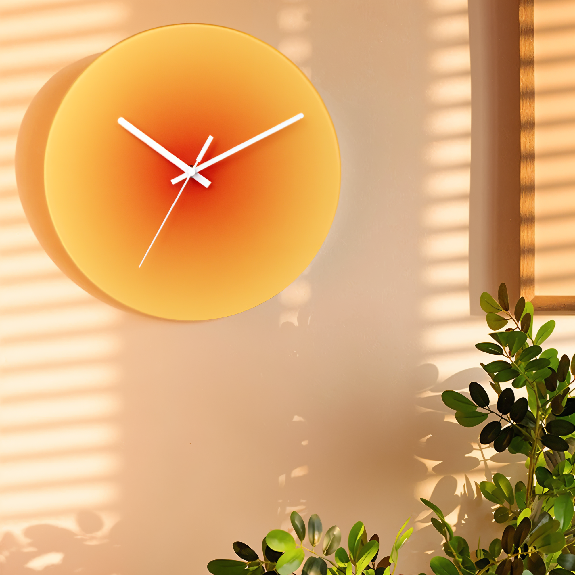 AuraSun Glow – Orologio da parete in vetro colorato senza ticchettio