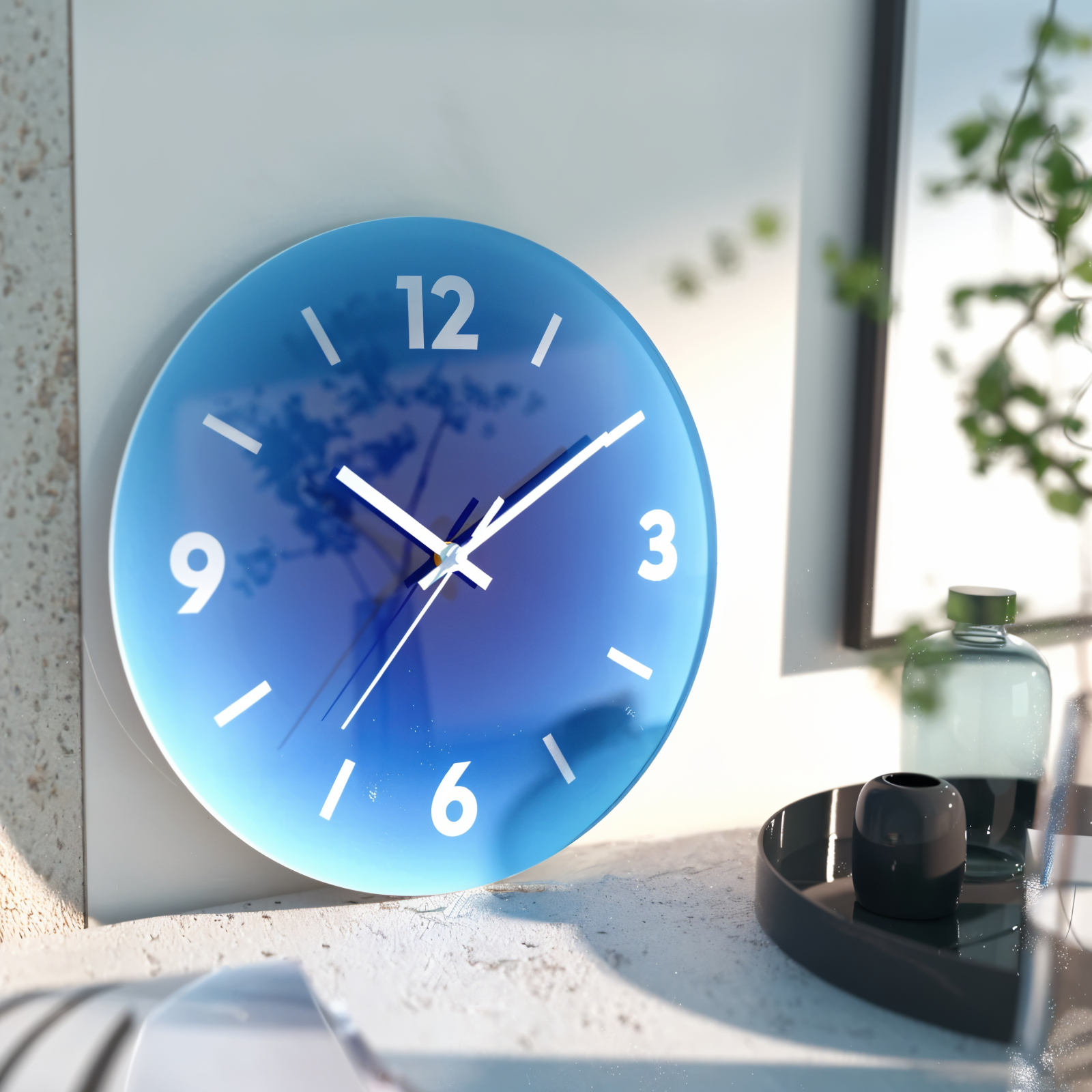 AuraSun Glow – Orologio da parete in vetro colorato senza ticchettio