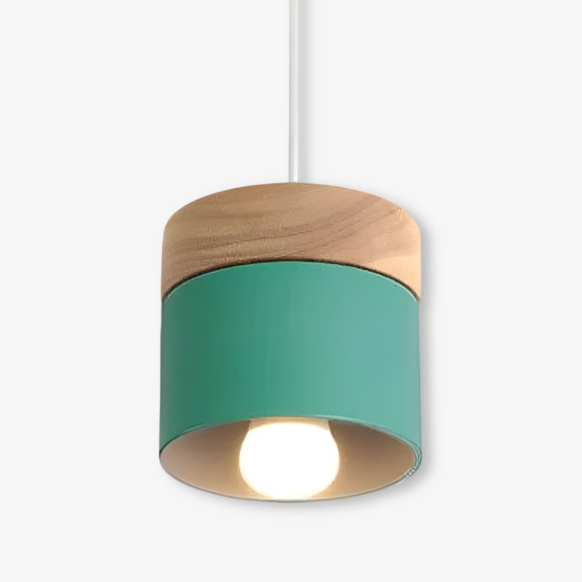 Cylinder Chic – Lampada a Sospensione in Metallo e Legno Caldo