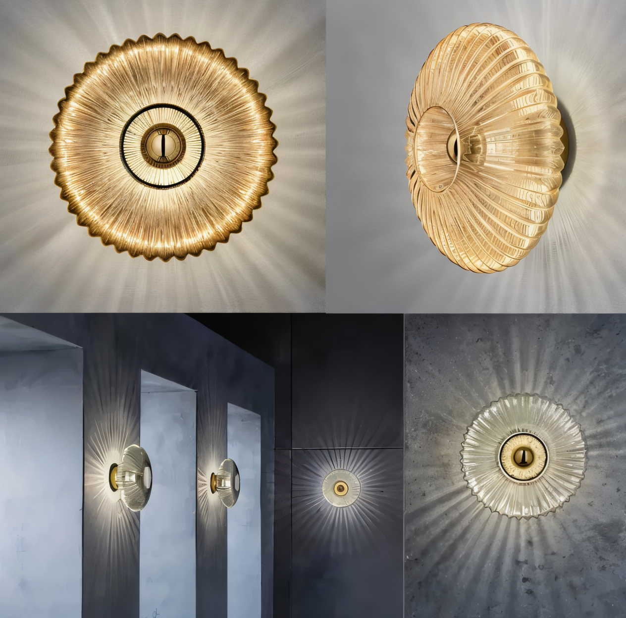 LumiWave – Applique in vetro nordico in stile Bauhaus con design a forma di onda
