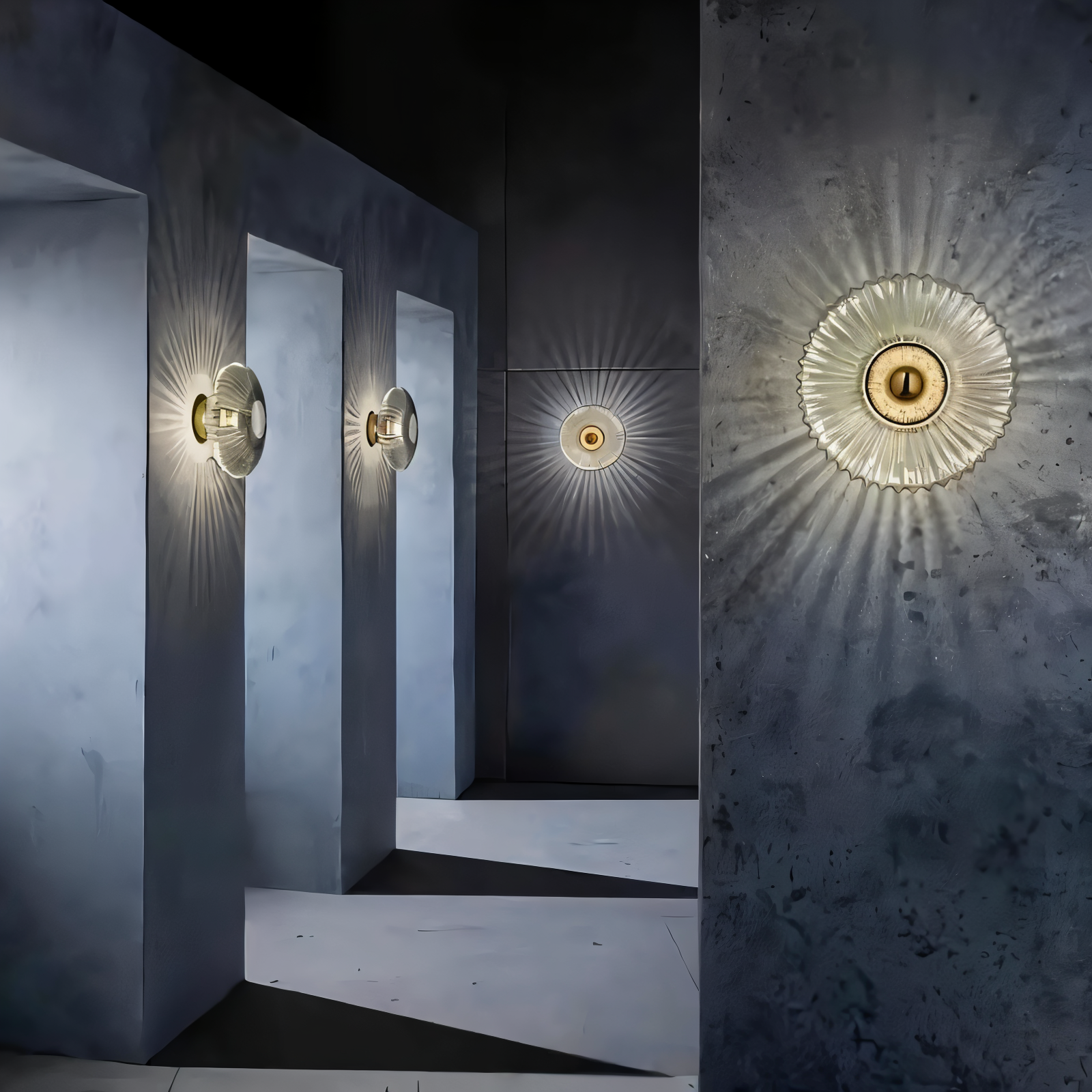 LumiWave – Applique in vetro nordico in stile Bauhaus con design a forma di onda
