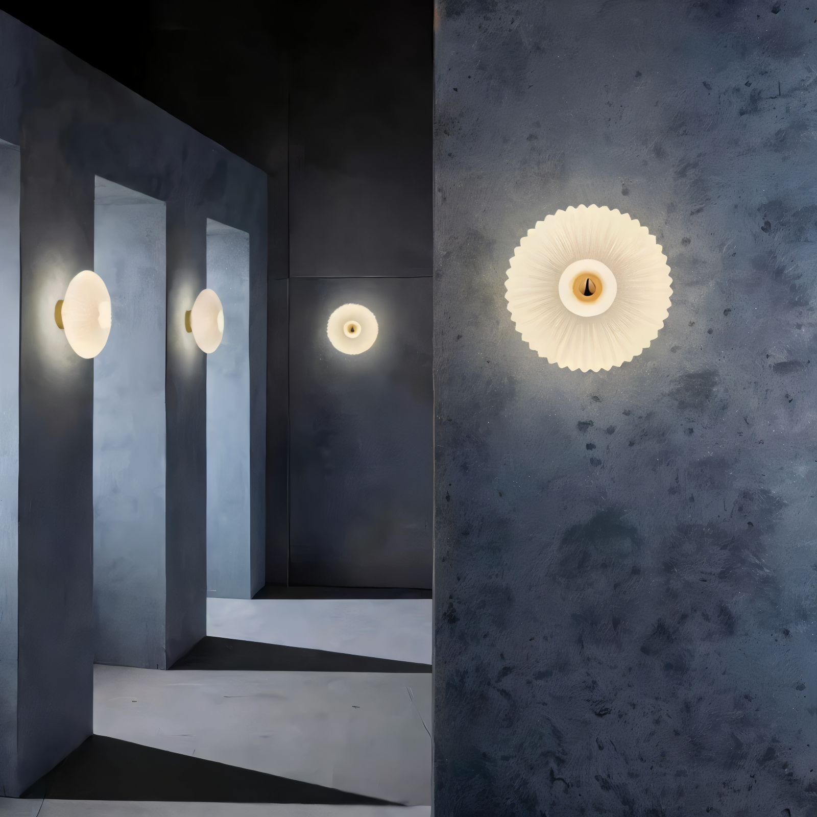 LumiWave – Applique in vetro nordico in stile Bauhaus con design a forma di onda