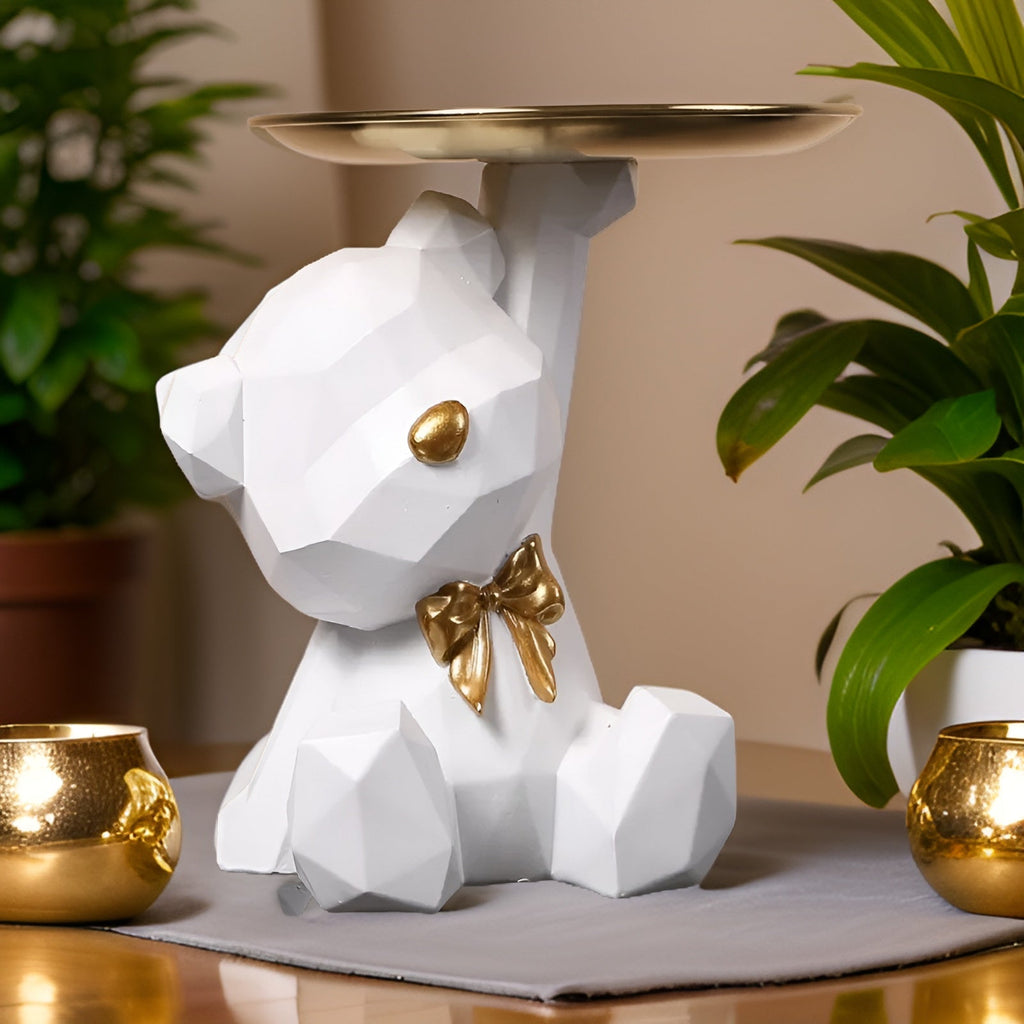 Zeniva - Vassoio Decorativo Geometrico a Forma di Orso