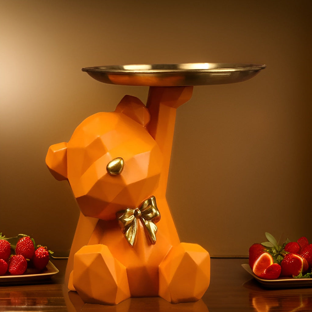 Zeniva - Vassoio Decorativo Geometrico a Forma di Orso
