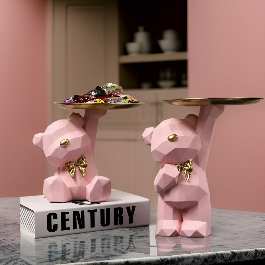 Zeniva - Vassoio Decorativo Geometrico a Forma di Orso